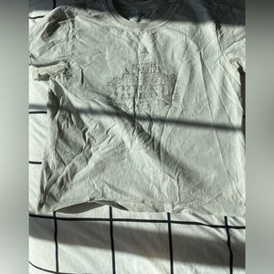 brandy melville ‘vatican’ graphic tee, white/tan